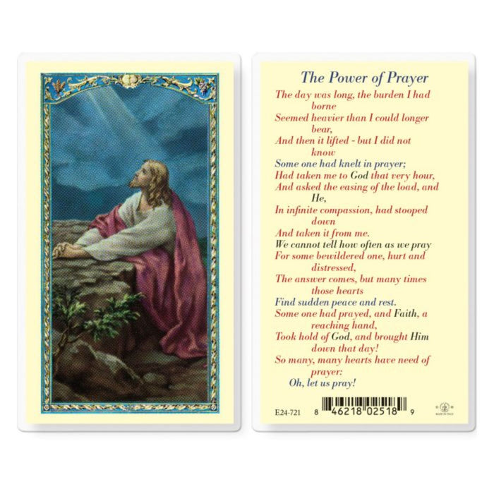 The Power of Prayer with Christ in the Garden Holy Card