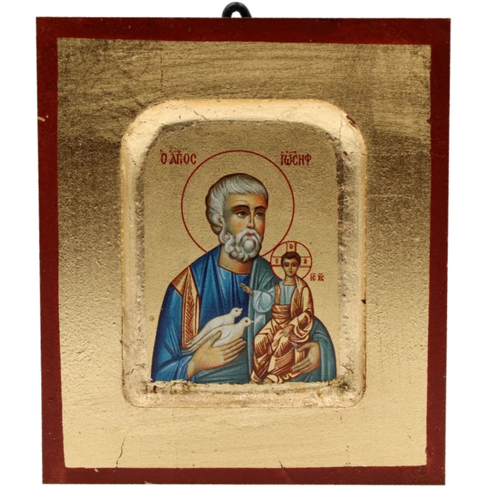 Icon of St Joseph 4" x 5" Gold Leaf