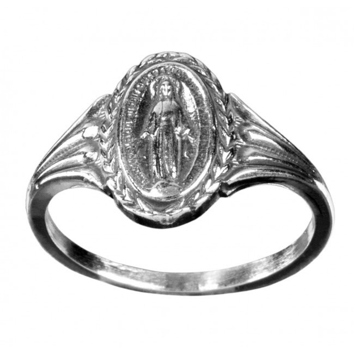 Ring Miraculous Medal Sterling Silver Size 8