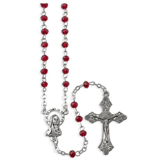 Rosary 4mm Red Crystal Beads