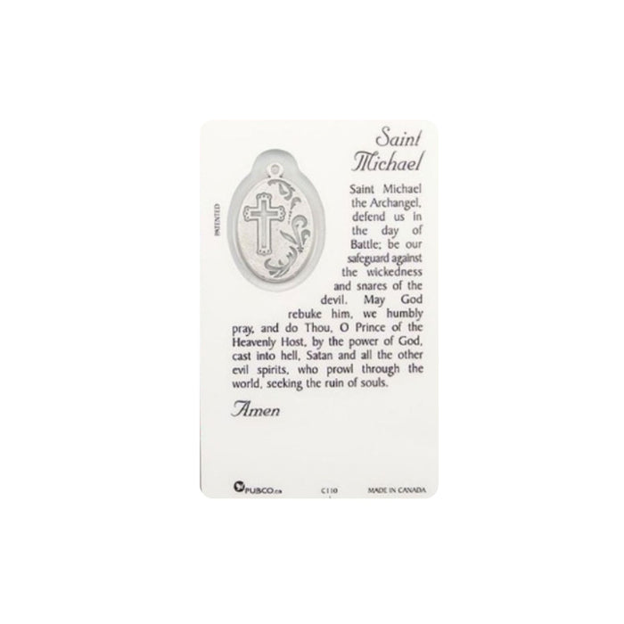 St Michael Prayer Card with Medal