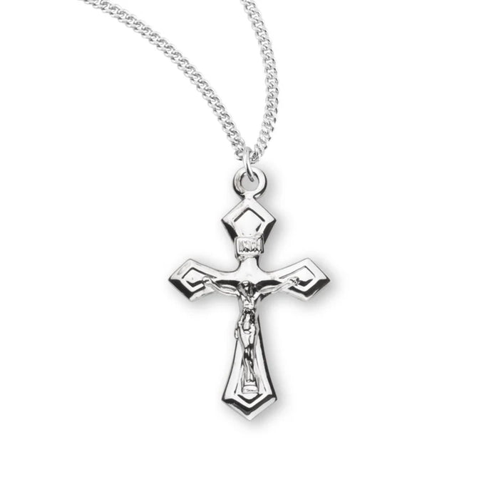 Crucifix Pointed Tapered Sterling Silver on 18" Chain