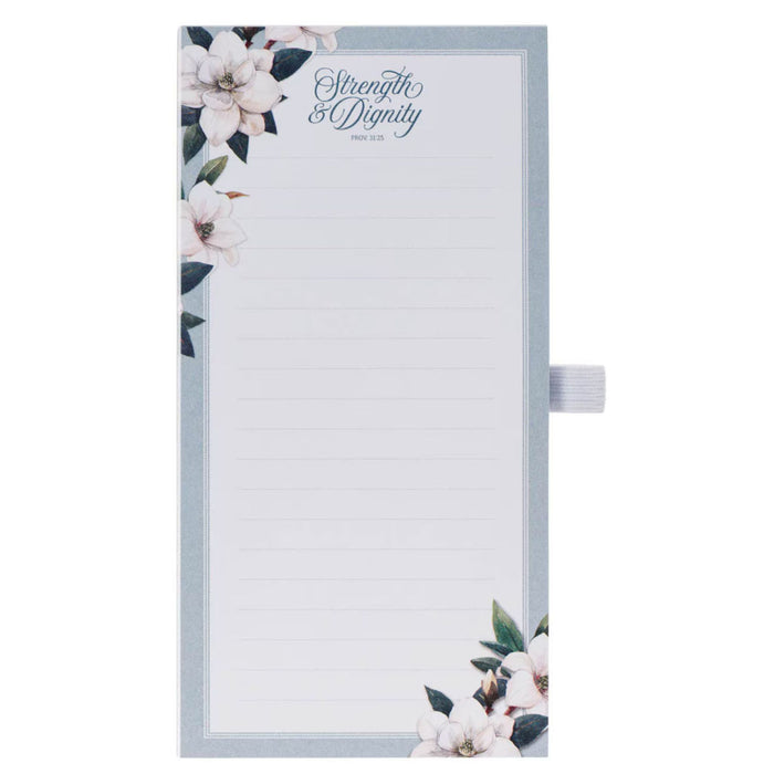 Strength and Dignity Blush Magnolia Magnetic Notepad and Pen Set