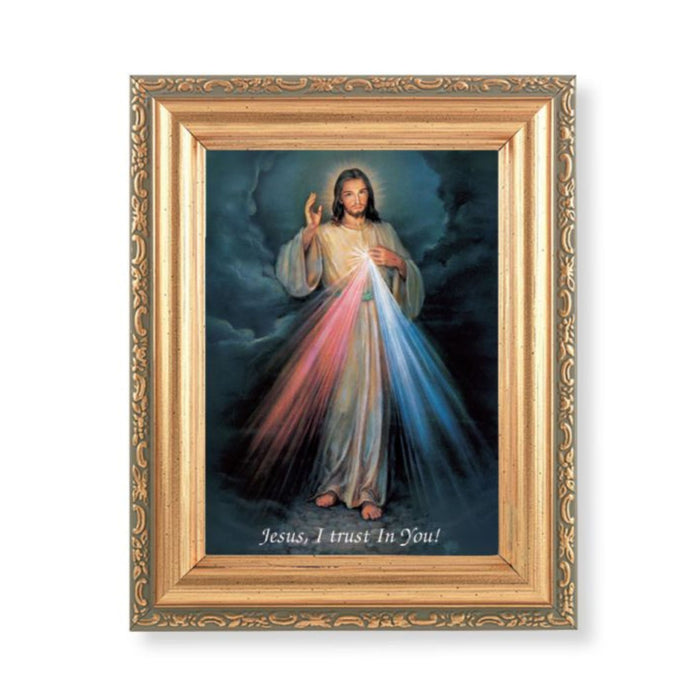 Divine Mercy 4.5 x 6.5" Gold Frame
