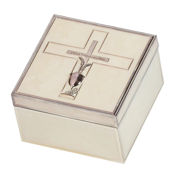 First Communion Keepsake Box with Pearlized Finish