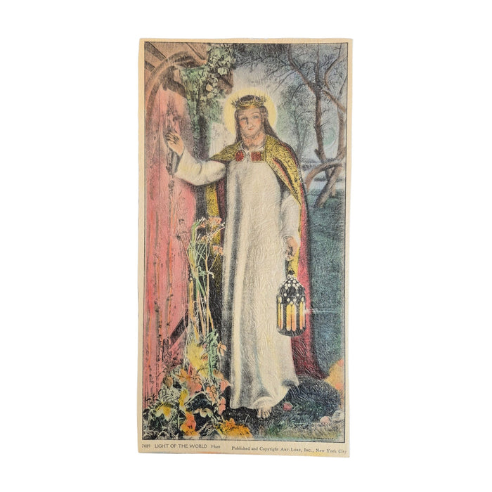 Vintage Frameable print on Artboard Light of the World by William Hunt