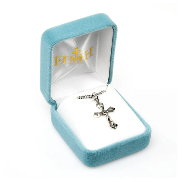 Crucifix Pointed Tapered Sterling Silver on 18" Chain