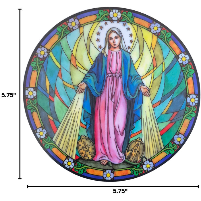 Our Lady of Grace Stained Glass Sun Catcher Window Sticker