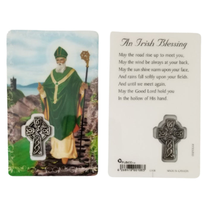 St Patrick Prayer Card with Medal