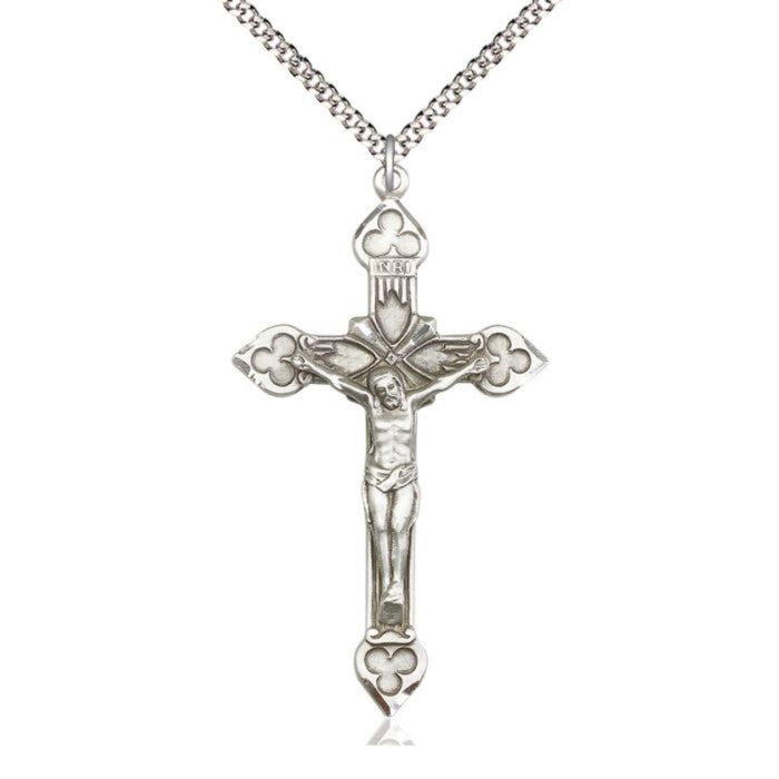 Crucifix with Clover Ends on 24" Chain