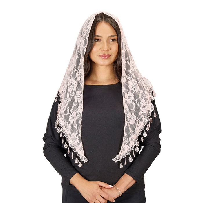 Pink Tears of Mary Chapel Veil