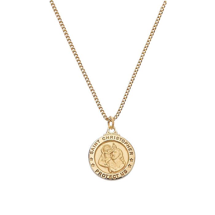 St Christopher Gold over Sterling Medal on 18" Chain