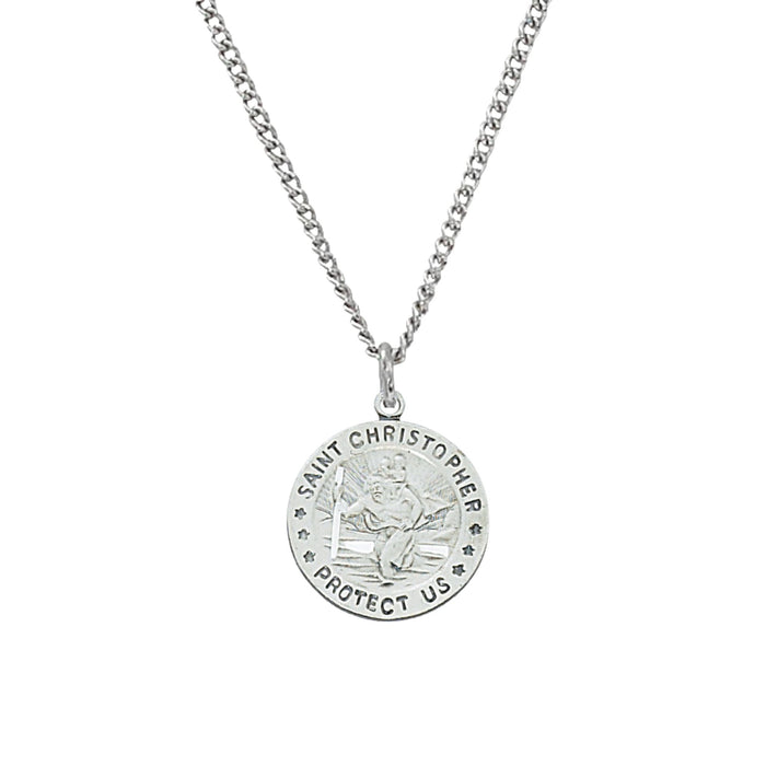 St Christopher Sterling Silver on 18" Chain