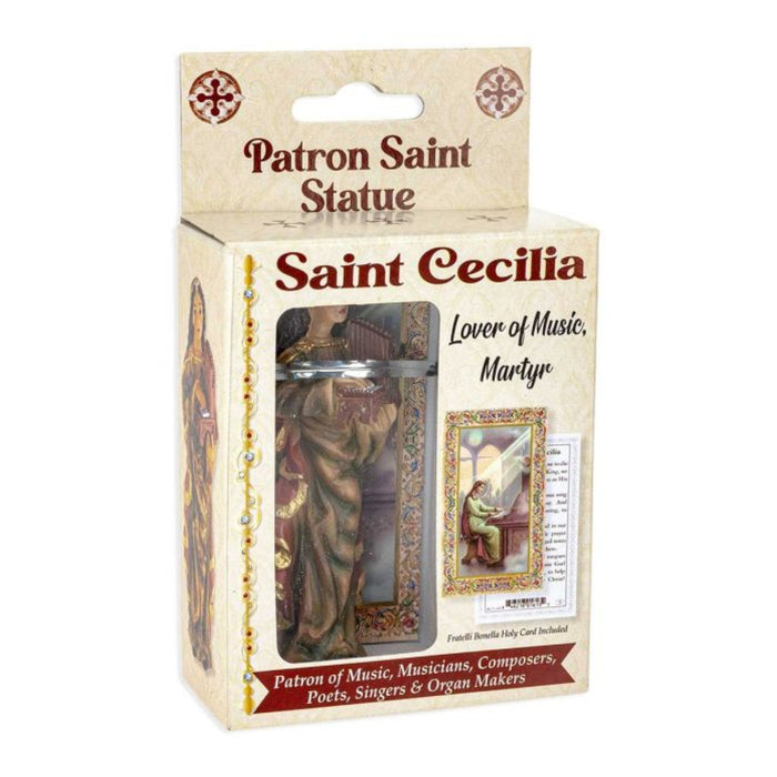 St Cecilia 4" Hand Painted Patron & Protector
