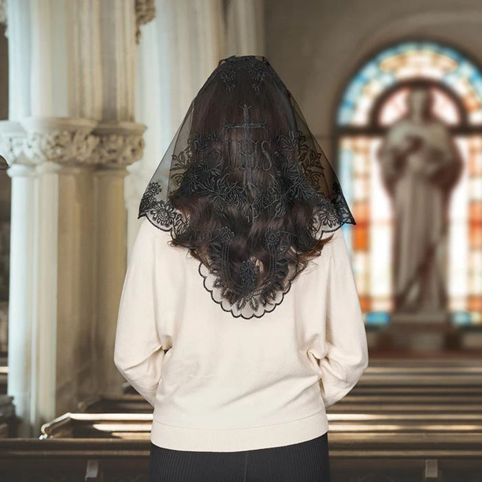 Black IHS and Cross Chapel Veil