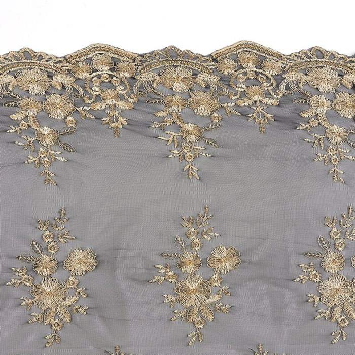 Two-Tone Black Lace Long Chapel Veil
