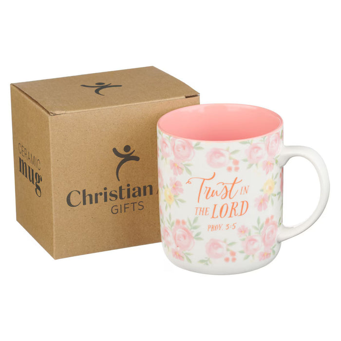 Coffee Mug Trust in the Lord Pink Rose