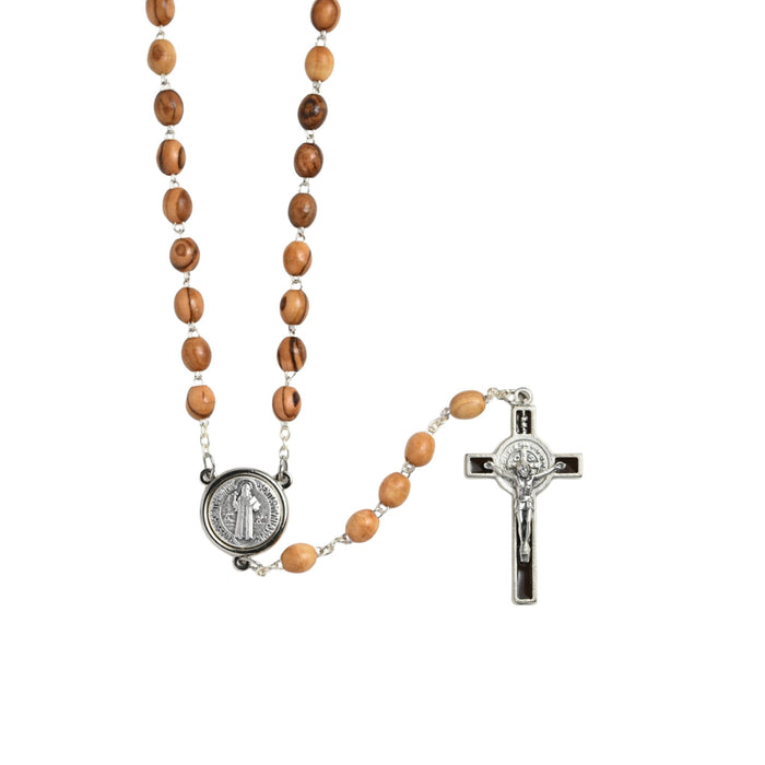 St. Benedict Rosary 7mm Olive Wood