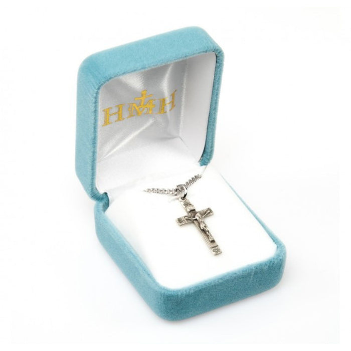 Crucifix Flower Tipped Sterling Silver on 18" Chain