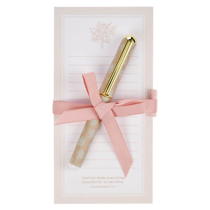 Everything Beautiful Blush Taupe Notepad and Pen Set