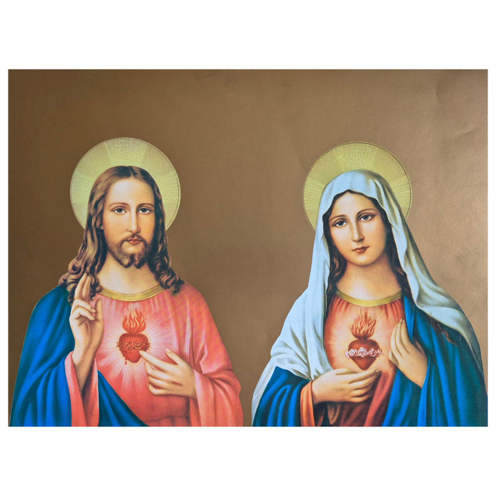 Sacred Hearts with Gold Background 11" x 14" Print