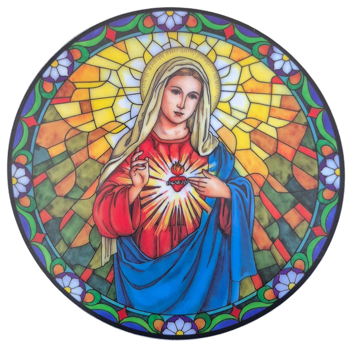 Immaculate Heart Stained Glass Sun Catcher Window Sticker