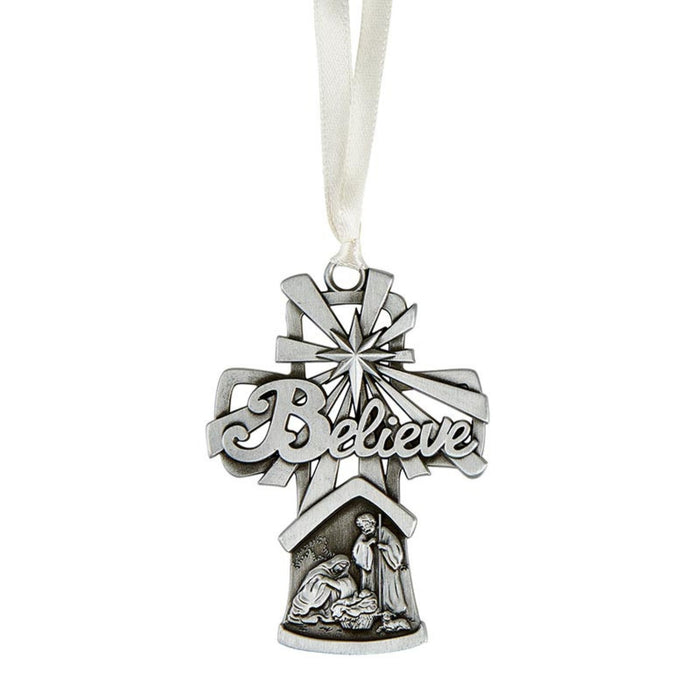 Ornament "Believe" Nativity Scene Metal