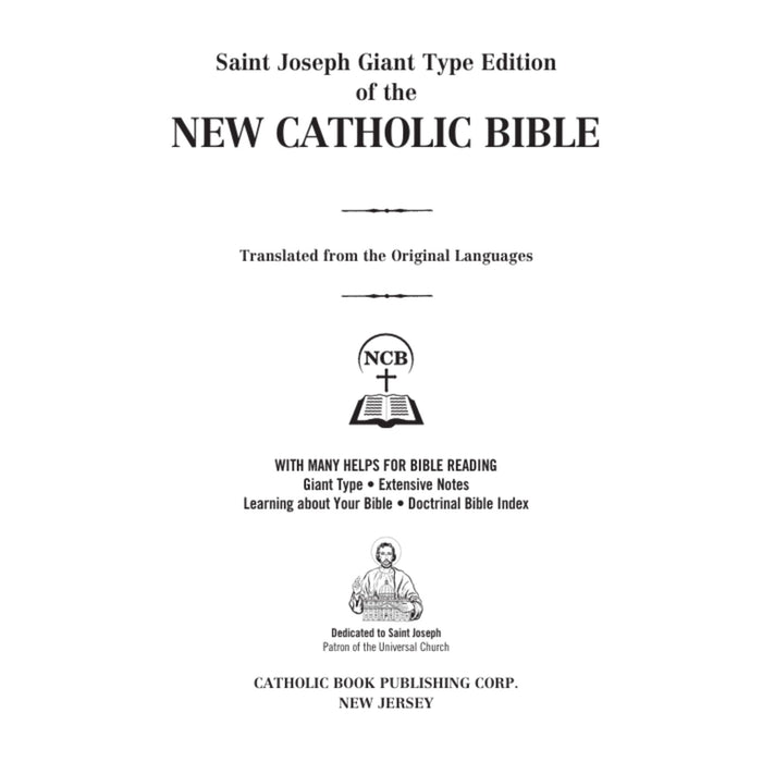 St. Joseph New Catholic Bible (Giant Type) Red Hardcover