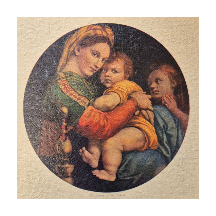 Vintage Frameable print on Artboard "Madonna Della Sedia" by Raffaello Sanzio
