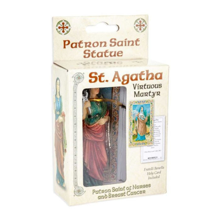 St Agatha 4" Hand Painted Patron & Protector
