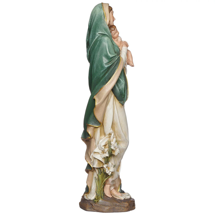 Madonna and Child with Lilies Statue