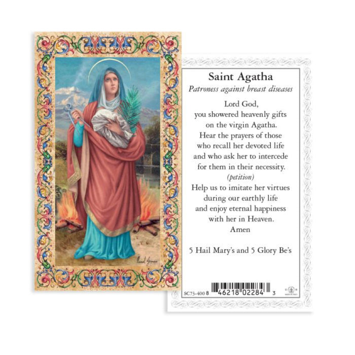 St Agatha 4" Hand Painted Patron & Protector