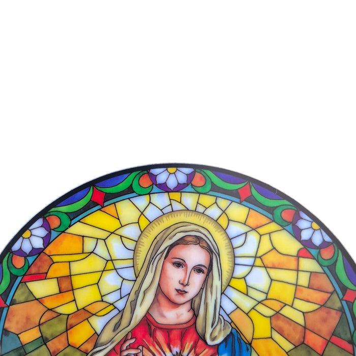 Immaculate Heart Stained Glass Sun Catcher Window Sticker
