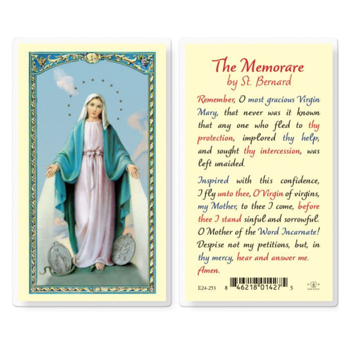 Our Lady of Grace Memorare Saint Bernard Holy Card