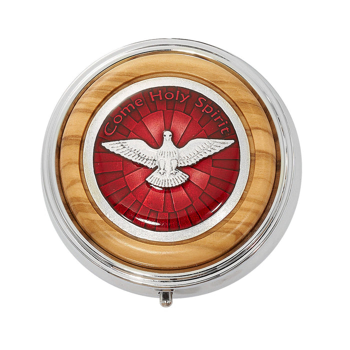 Keepsake or Rosary Box Wood with Holy Spirit