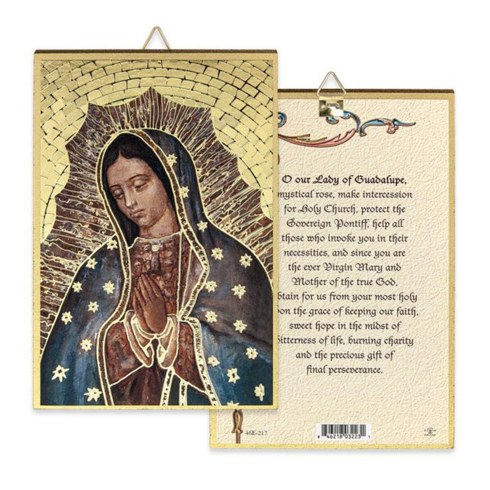 Our Lady of Guadalupe 4" x 6" Gold Foil Mosaic Plaque