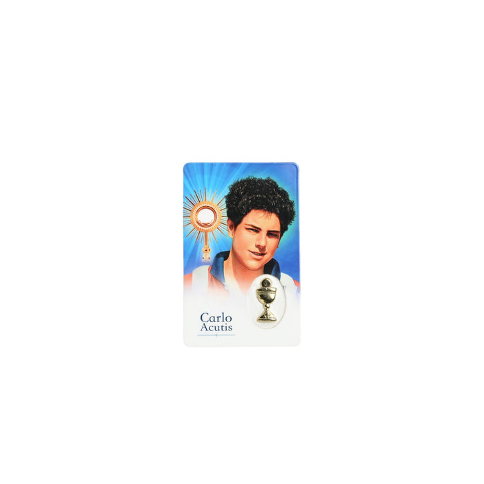 St Carlo Acutis Prayer Card with Medal