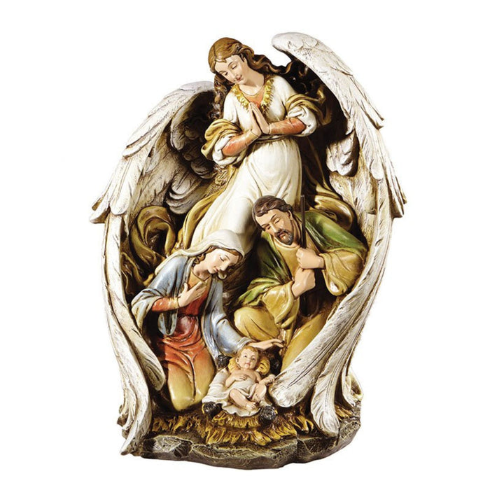 Angel With Nativity Scene 15" High