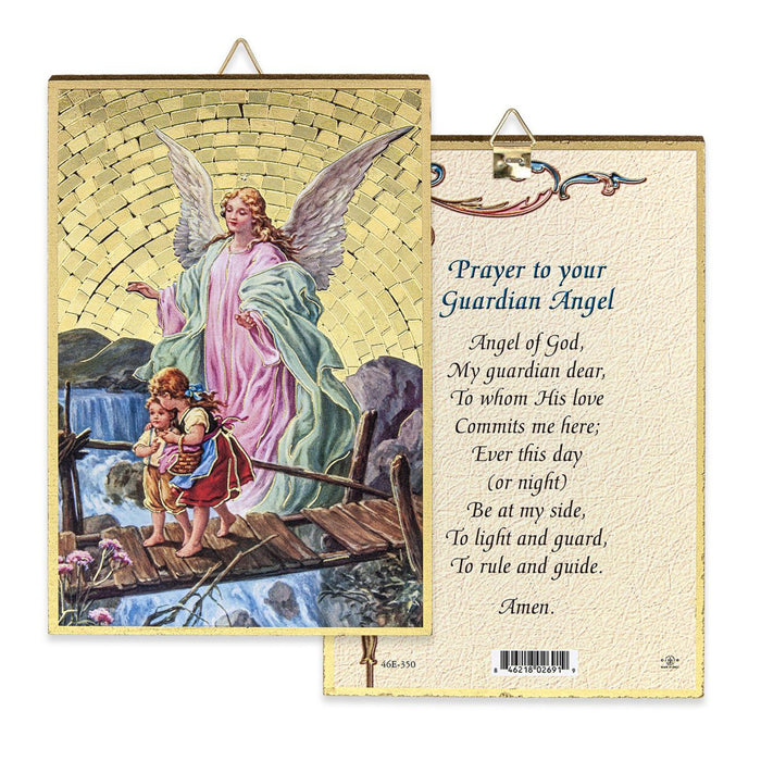 Guardian Angel 4" x 6" Gold Foil Mosaic Plaque