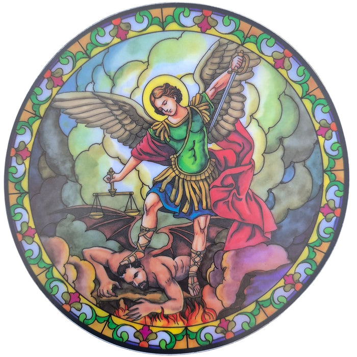 St Michael Stained Glass Sun Catcher Window Sticker