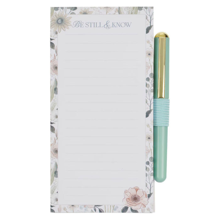 Teal Meadow Magnetic Notepad and Pen Gift Set
