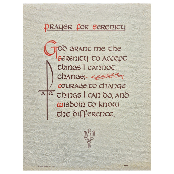 Vintage Frameable print on  Artboard Prayer for Serenity