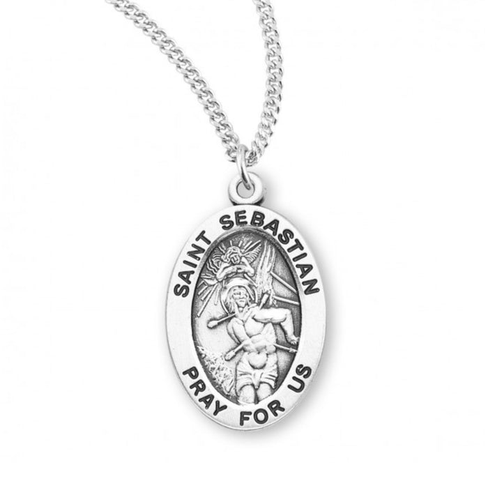 St Sebastian Sterling Silver on 20" Chain