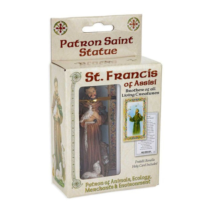 St Francis of Assisi 4" Hand Painted Patron & Protector
