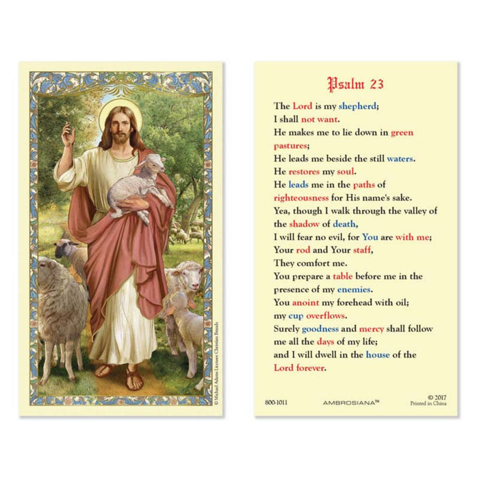 Psalm 23 with Good Shepherd Image Holy Card