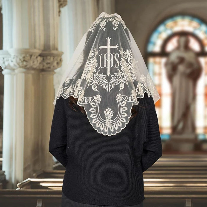 Champagne IHS and Cross Chapel Veil