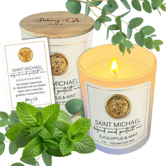 St Michael Candle Eucalyptus & Mint Scent