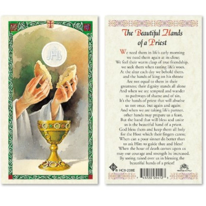 The Beautiful Hands of a Priest Holy Card