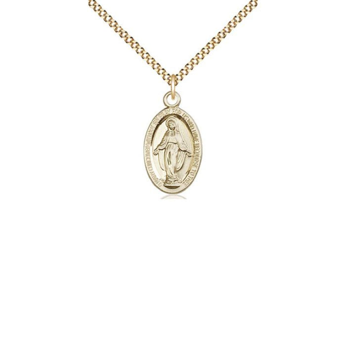 Miraculous Medal Gold Filled on 18" Chain