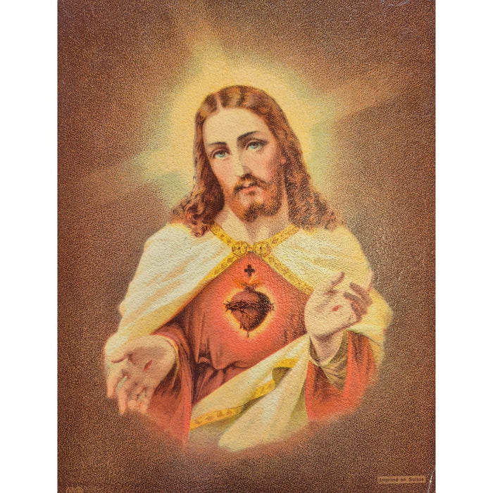 Vintage Sacred and Immaculate Hearts Board Print